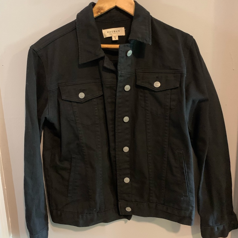 Long sleeve black denim jacket from PacSun
